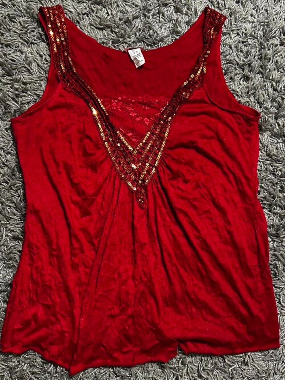 Women’s y2K Plus Size Red Going Out Top Size 2X by Bamboo